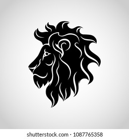 Lion head icon logo. Vector illustration