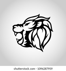 Lion head icon logo. Vector illustration