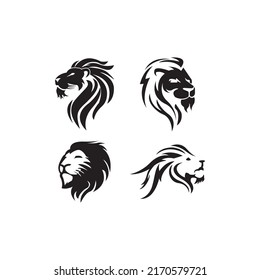 lion head icon logo vector design template