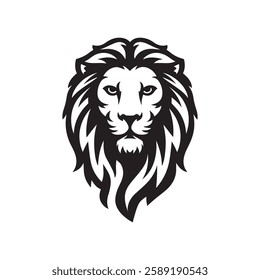 lion head icon silhouette vector illustration 