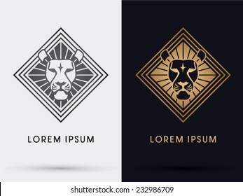 Lion head icon, symbol, logo, Vector.