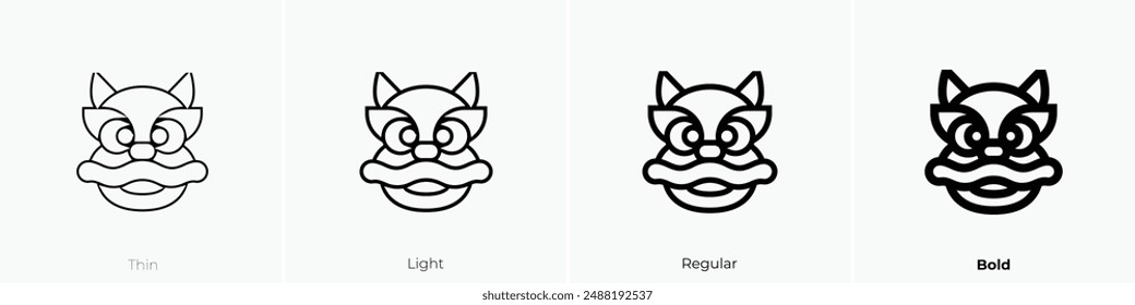 lion head icon. Thin, Light Regular And Bold style design isolated on white background