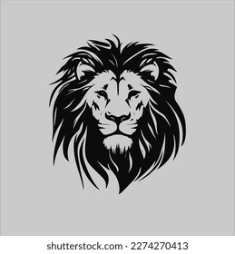 lion head icon vector, lion head illustration logo design