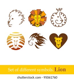 Lion head icons. Vector illustration.