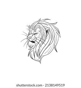 lion head illustration, can be used as a logo, mascot, etc.