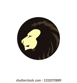 Lion head illustration in a circle