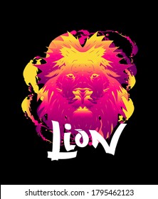 Lion head illustration design for sukajan is mean japan traditional cloth or t-shirt with digital hand drawn Embroidery Men T-shirts Summer Casual Short Sleeve Hip Hop T Shirt Streetwear