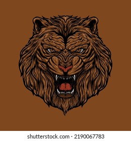 lion head illustration design vector