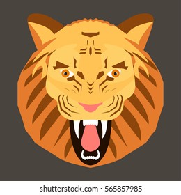 Lion head illustration icon vector