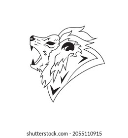 lion head illustration line art style. black and white. suitable for logo, icon, symbol and sign. best for t shirt design