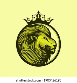 Lion head illustration Logo Design 