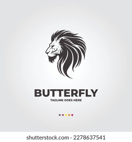Lion Head illustration logo design