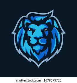 Lion head illustration logo mascot, king jungle