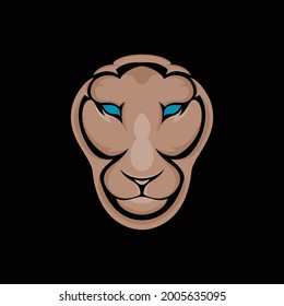 lion head illustration logo vector