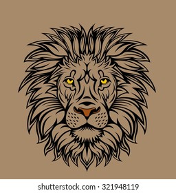 Lion head illustration. Nice to mascot , T-shirt design, etc