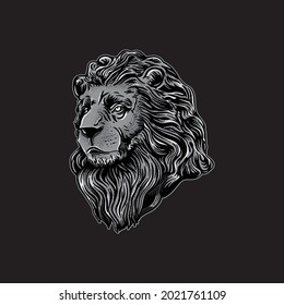 Lion Head Illustration Powerfull Concept