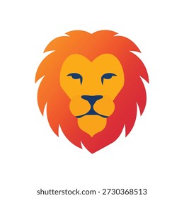 Ilustración de cabeza de león en estilo de icono simple y audaz