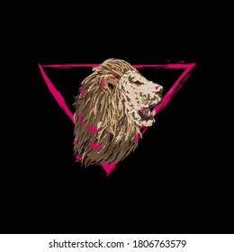 lion head illustration. suitable for clothes, jackets, mugs and more
