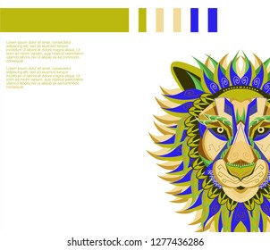 Lion head illustration, t-shirt graphics, vectors, typography - Vector 