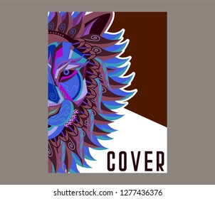 Lion head illustration, t-shirt graphics, vectors, typography - Vector 