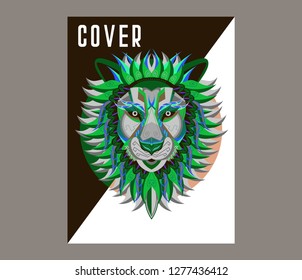 Lion head illustration, t-shirt graphics, vectors, typography - Vector 