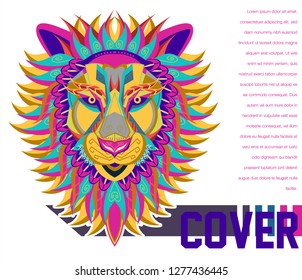 Lion head illustration, t-shirt graphics, vectors, typography - Vector 