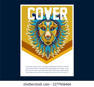 Lion head illustration, t-shirt graphics, vectors, typography - Vector 