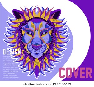 Lion head illustration, t-shirt graphics, vectors, typography - Vector 