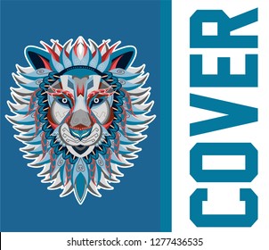 Lion head illustration, t-shirt graphics, vectors, typography - Vector 