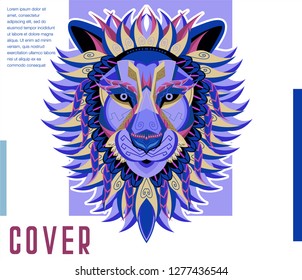 Lion head illustration, t-shirt graphics, vectors, typography - Vector 