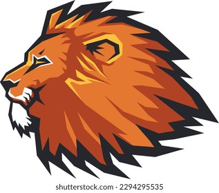 Lion Head Illustration Vector. Color  BW