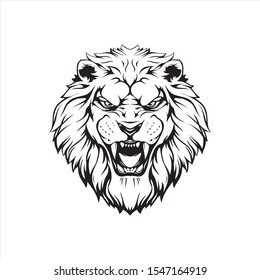 Lion Head illustration vector drawing