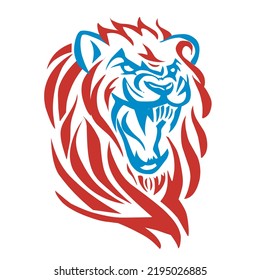 lion head illustration or vector on white background 