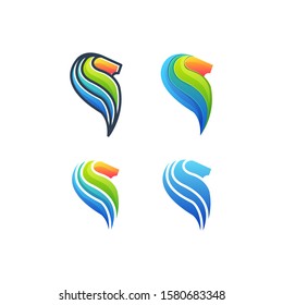 Lion Head Illustration Vector Template. Suitable for Creative Industry, Multimedia, entertainment, Educations, Shop, and any related business.