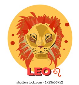 Lion head illustration,horoscope zodiac sign, vector design leo