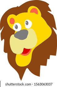 Lion Head Isolated Animal Vector