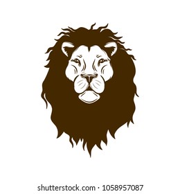 Lion Head isolated on white background.Vector illustration.