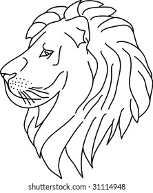 lion head  isolated on white background
