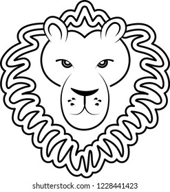 Lion head. Isolated. Vector illustration