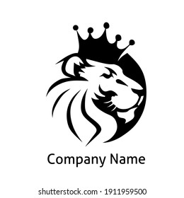 The lion head the king of the jungle logo design, a symbol of courage, to be used in your business and business is simple, elegant and meaningful
