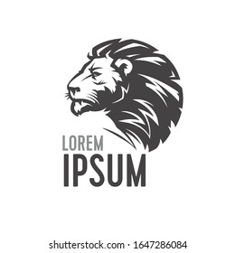 Lion head king logo design, premium business template.