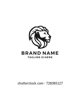 lion head king logo template vector icon illustration