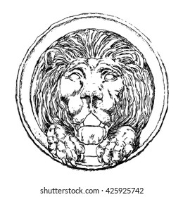 Lion Shaped Door Knocker Stock Illustrations Images