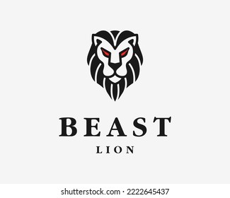 Lion Head Leo Mane Hipster Silhouette Predator Majestic Victorian Mascot Vector Logo Design