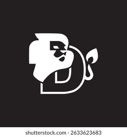 Löwenkopfbuchstabe D Logo-Design, ursprüngliche Logo-Design-Vorlage Illustration