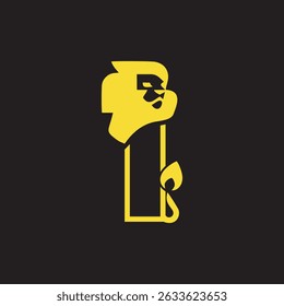 Lion head letter I logo design,  initial logo design template illustration