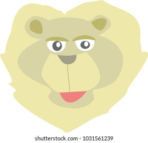 Lion Head In Light Green Vector Illustration