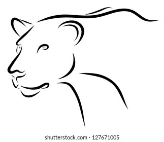 Lion head line art