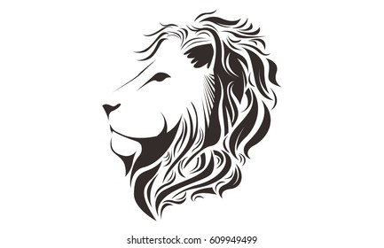 LION HEAD LINE ART DRAWING ILLUSTRATION