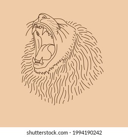 lion head line art vector illustration